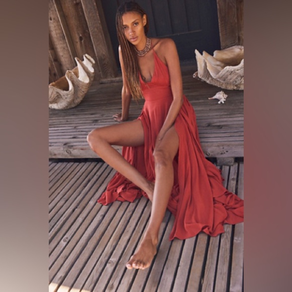 Free People Lille Maxi Dress Women's Large - Rare sienna